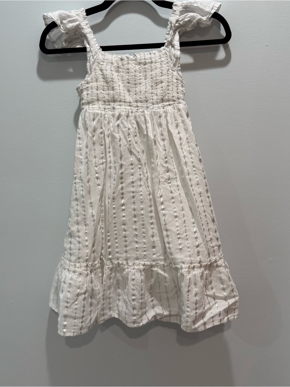 GAP kids Girls M White Ruffle Smocked Summer Dress